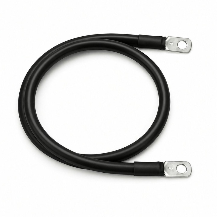 2 Gauge Tinned Battery Power Lead - Black - 1220mm