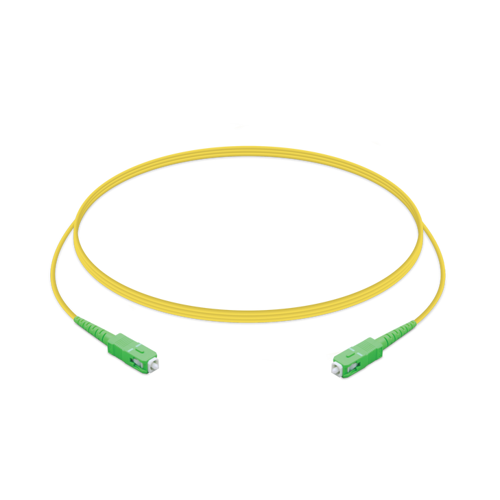 Ubiquiti UFiber PatchCord Cable APC/APC, 1.5m, Single Unit, Ultra-thin 2.0 mm jacket, SC/APC to SC/APC, Yellow,  Incl 2Yr Warr