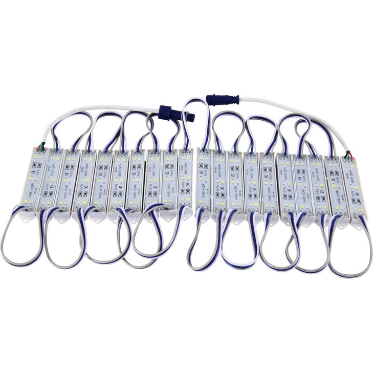 Hard Korr Boat Light Kit with 40 x 10cm Blue and White Flex Strips and Controller