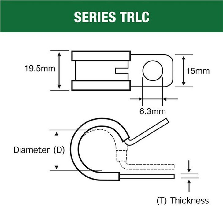 Stainless Steel P Clamp 10mm - 10 Pack
