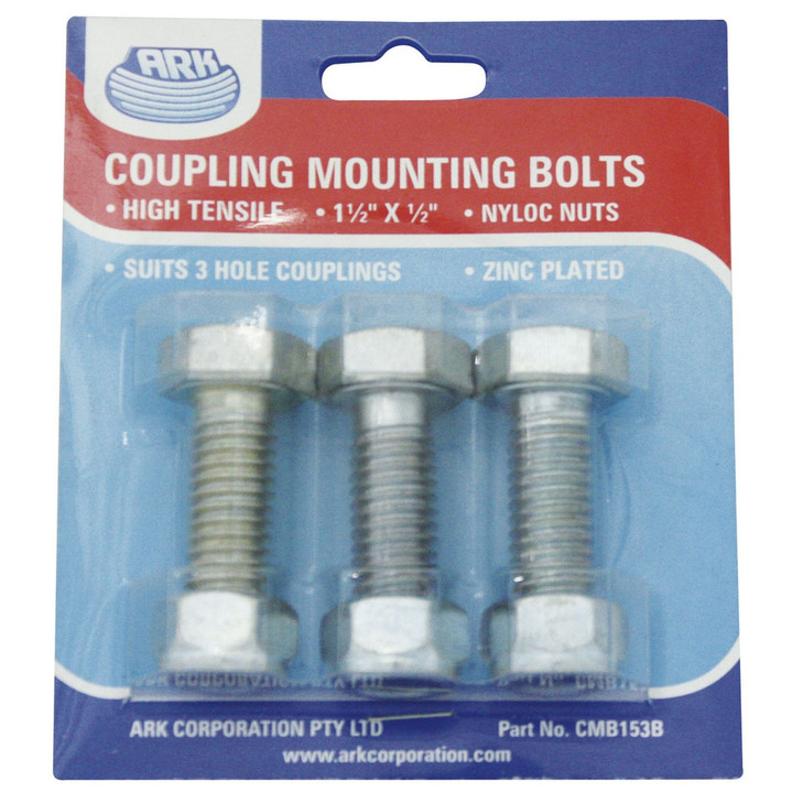 Coupling Mount Bolts - 0.5 inch x 1.5 inch 3 Pack