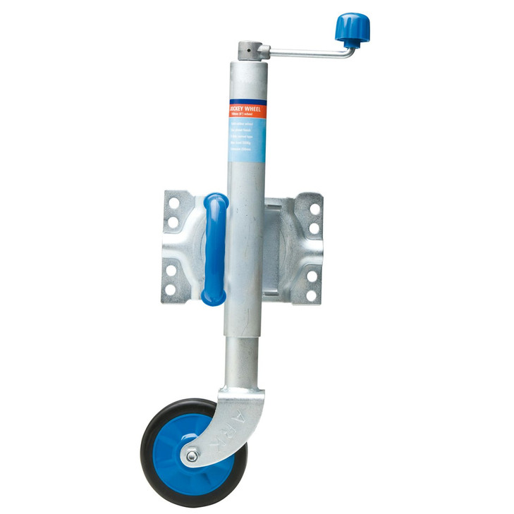 150mm (6 inch) Swing-Up Jockey Wheel - U-Bolt Mount