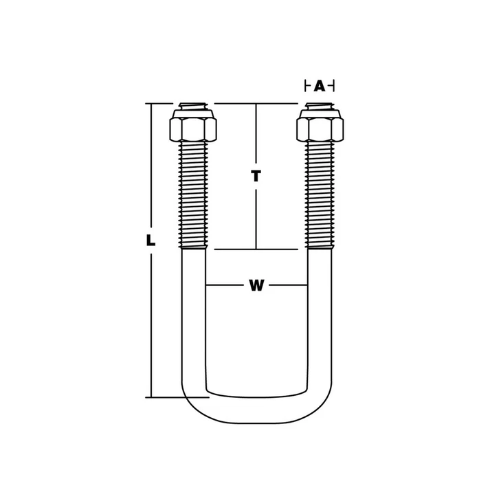 Galvanised Square U-Bolt 112x38mm