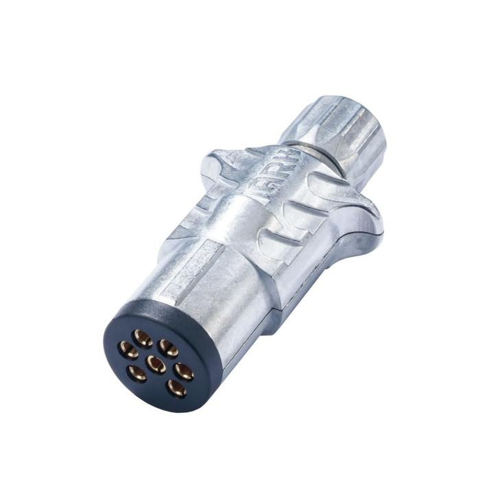 Small 7 Pin Round Metal Trailer Plug
