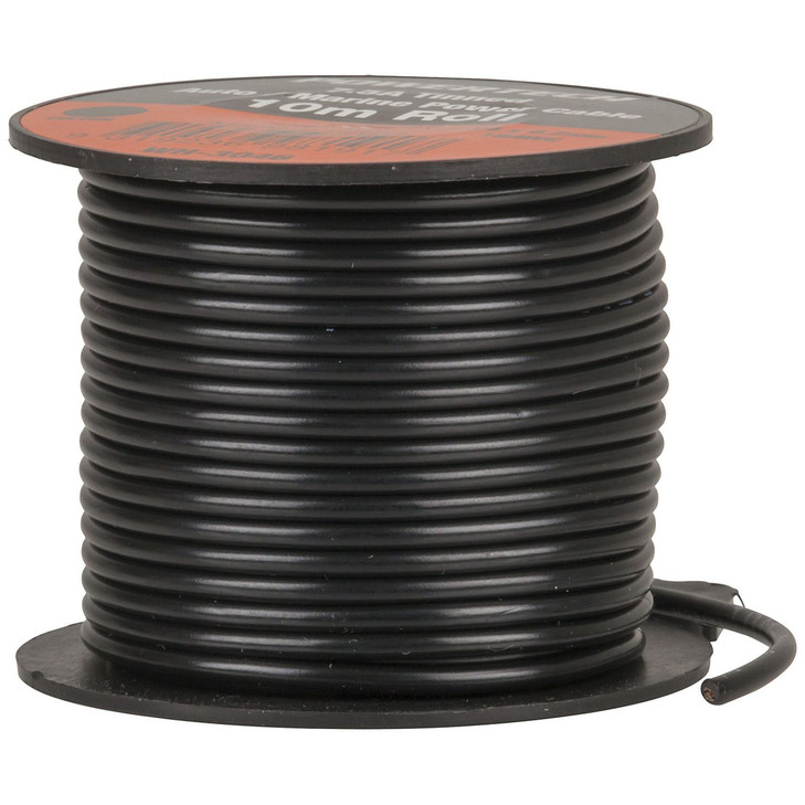 7.5A General Duty Tinned Hook Up Wire - 10m roll - Black