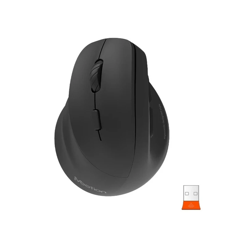 MEETION Left Handed Ergo Wireless Vertical Mouse Black