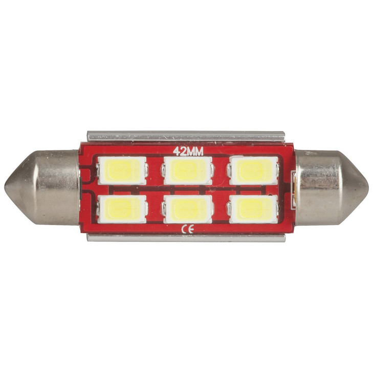 LED Festoon Globe, 41mm 6x5730 LEDs, CANBus Compatible