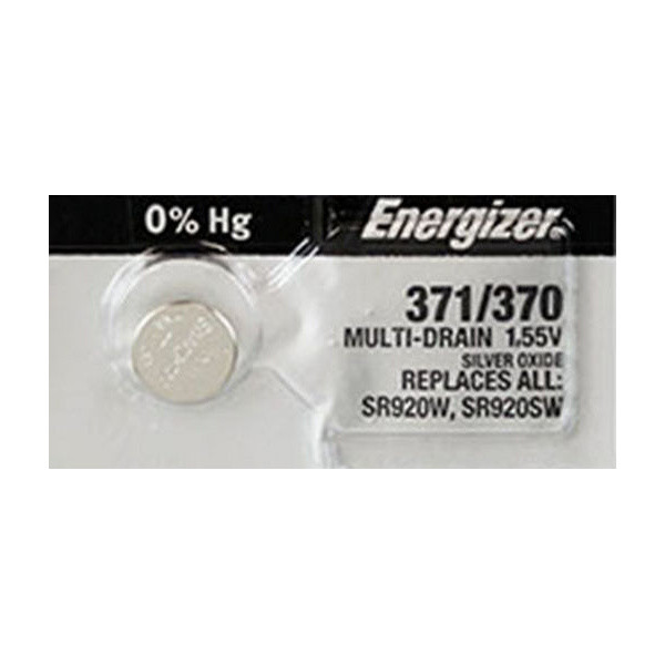 ENERGIZER 371/320 SILVER OXIDE WATCH BATTERY - SINGLE CELL
