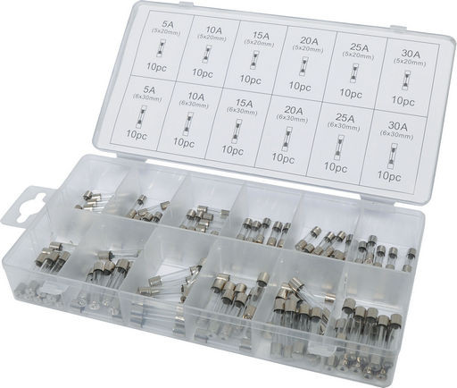 2AG & 3AG GLASS FUSE KIT 5A-30A - 120 PIECES