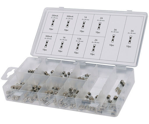 2AG & 3AG GLASS FUSE KIT 0.25A-3A - 100 PIECES