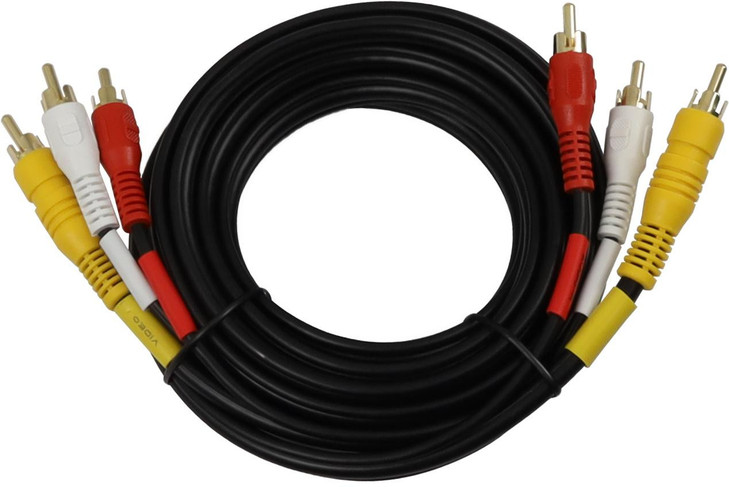 Digitek 3M 3x RCA Male to 3x RCA AV Lead - Coaxial Video