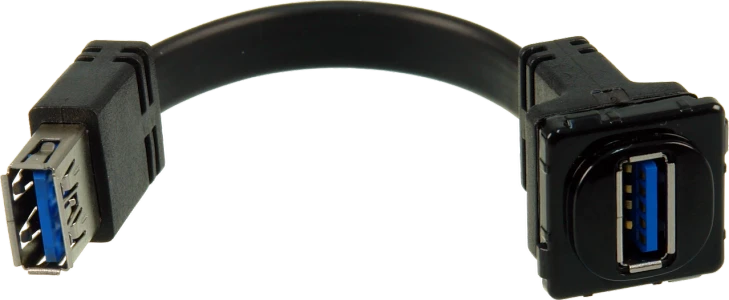 Digitek Black USB Female to USB Female Insert - Flexible Tail - Black