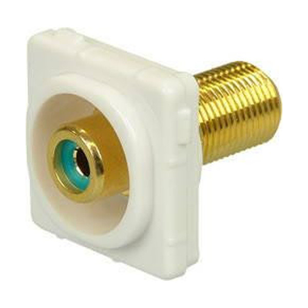 Digitek Recessed White RCA Female to F Female Insert - Green