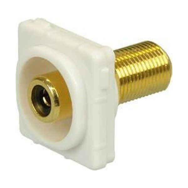 Digitek Recessed White RCA Female to F Female Insert - Black