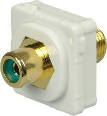 Digitek White RCA Female to F Female Insert - Green