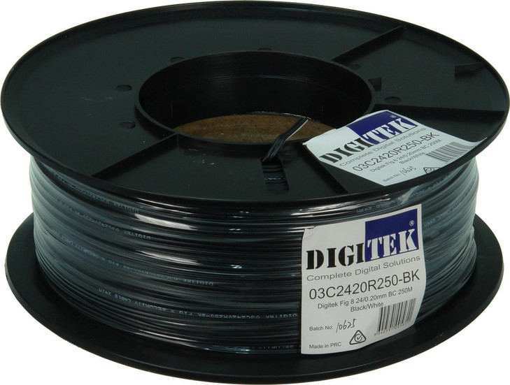 Digitek Figure 8 24 Strand/0.20mm 250m Reel - Black
