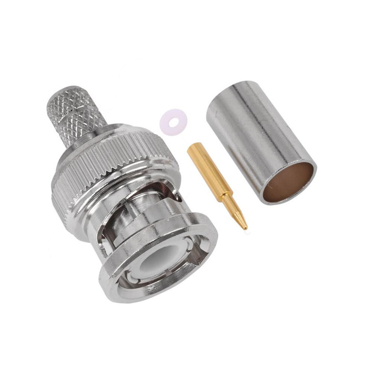 Hills Antenna BNC Connector Male Crimp for LL240 Cable - Nickel Plated Body
