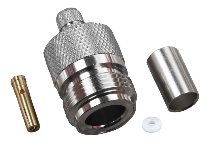 Hills Antenna N Connector Female Crimp for LL240 Cable - Nickel Plated Body