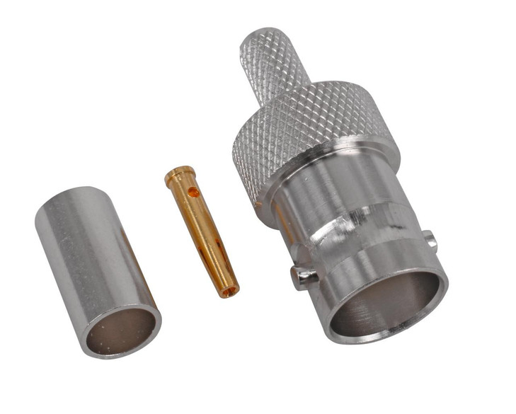 Hills Antenna BNC Connector Female Crimp for RG-58 Mini Cable - Nickel Plated Body