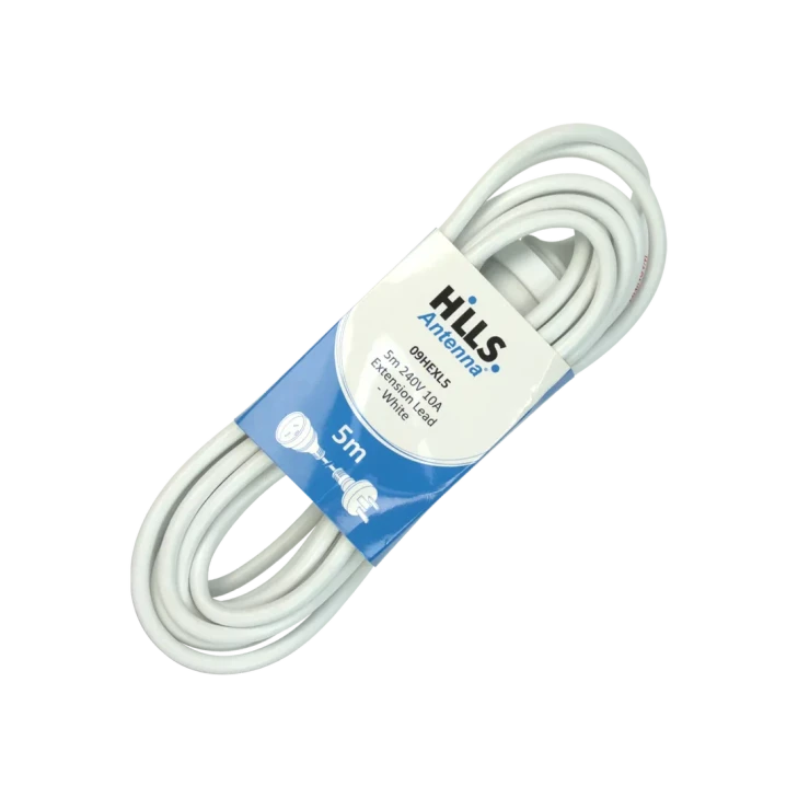 Hills Antenna 5m Power Extension Lead 240V 10A – White