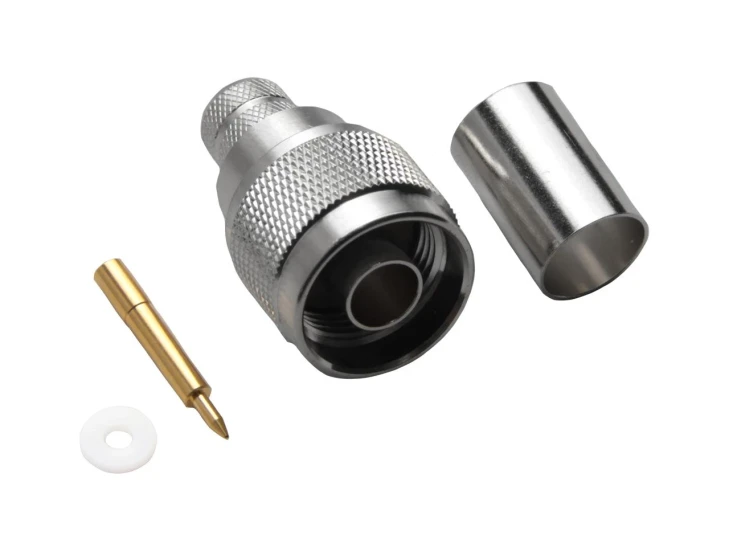 Hills Antenna N Connector Male Crimp for LL400 Cable - Nickel Plated Body