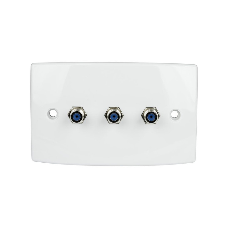 Hills Antenna BC81407 Foxtel 3 x F-Type High Return Loss Wall Plate