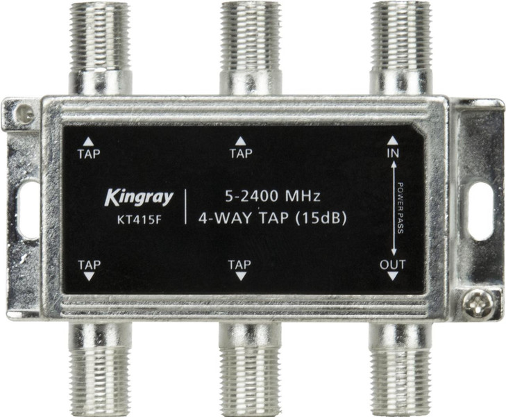 Kingray KT415F 4 Way 15dB Tap, Power Pass Through Port, 5-2400 MHz