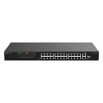 26 Port Unmanaged PoE Network Switch (24x 10/100 Mbps, 2 Combo RJ45 GbE/SFP), 180 W