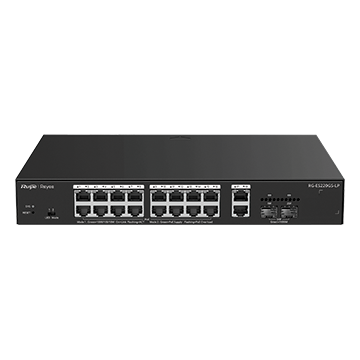 20 Port Gigabit Layer 2 Smart Cloud-Managed PoE Network Switch (16x PoE+, 2x RJ45 GbE, 2x SFP), 130 W