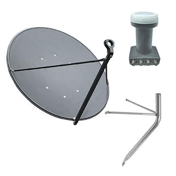 90cm Satellite Kit including Dish, Quad LNB and Wall Mount