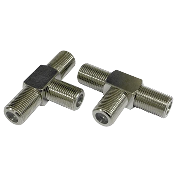 T Piece 3 Way 'F' Type Female Adaptor (5 Pack)