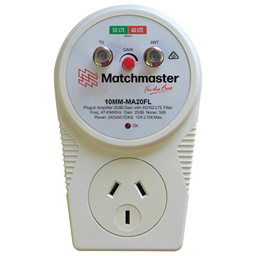 Plug-in Amplifier 20dB Gain with 4G/5G LTE Filter