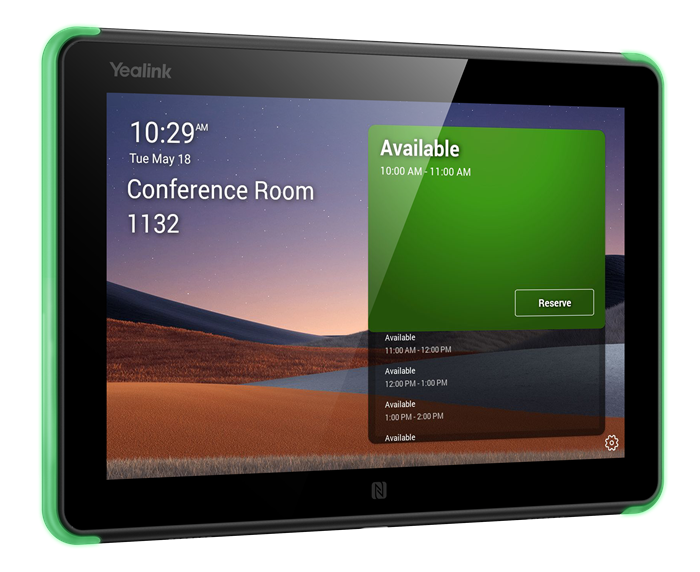 Yealink Roompanel Android based Scheduling Panel, flush mount kit for wall or glass, 20° Tilt, PSU included