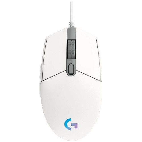 Logitech 910-005791, G203 Lightsync RGB Gaming Mouse, Wired, 200-8000 dpi, 6 Programmable Buttons, USB, White