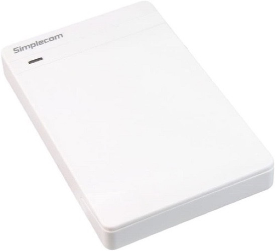 SE203-WHITE Simplecom SE203,Tool Free 2.5"Hard Drive Enclosure,USB Type:USB3.0, Transfer Rates: Up To 5Gbps, Compatible : SATA HDD,SSD, White