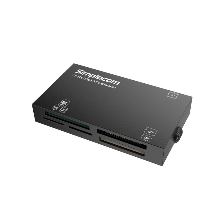 CR216-BK Simplecom CR216, USB 2.0 All in One Memory Card Reader 6 Slot for MS M2 CF XD Micro SD HC SDXC
