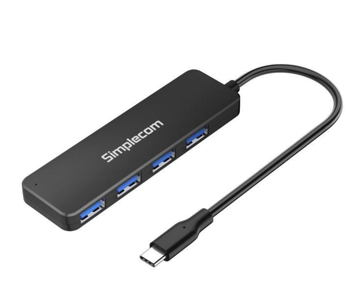 Simplecom CH340, Compact USB-C to 4 Port USB-A Hub, Cable Length: 25cm