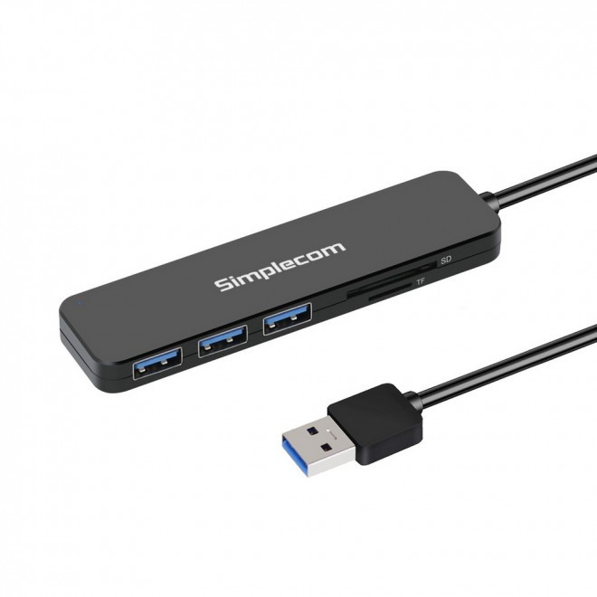 Simplecom CH365, 3x USB3.0 HUB with SD MicroSD Card Reader, Cable Length: 25cm