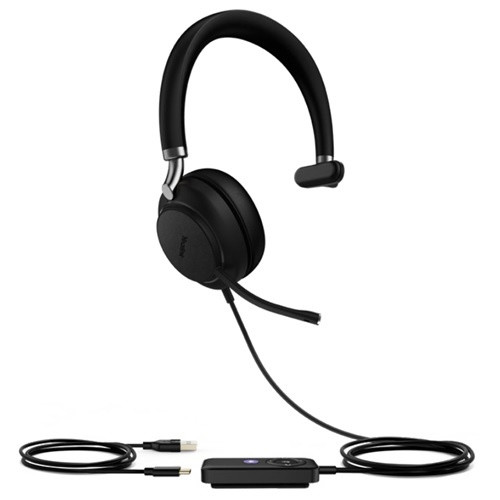 Yealink UH38-MONO-TEAMS-C, Dual Mode Headset, Mono, Dual Noise Cancellation, USB-C/Bluetooth, Busy Light, Black