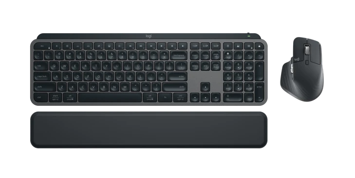 Logitech 920-011605, MX Keys S Wireless Keyboard and Mouse Combo with MX Palm Rest, Graphite