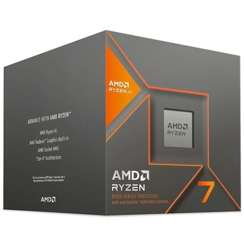 100-100001236SBOX AMD 100-100001236SBX, Ryzen 7-8700G, AM5 Socket, 8 Core, 16 Threads, Base: 3.8GHz, Turbo: 5.1GHz, 24MB Cache, TDP: 65W