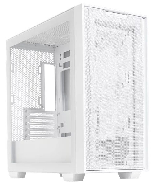 A21 ASUS CASE/WHT ASUS A21 White Micro ATX Case, Tempered Glass Side Window, No PSU, 2x USB 3.2, HD Audio, Mesh Front Panel