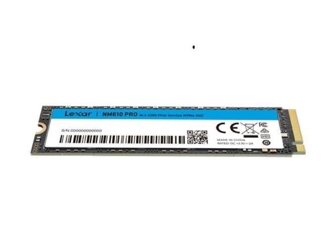 Lexar LNM610P500G-RNNNG, NM610 Pro, 500GB, M.2 NVMe, PCIe G3x4, 120TBW, Read Speed: Up to 3000MB/s, Write Speed: Up to 2400MB/s