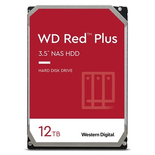 Western Digital WD120EFGX, WD Red Plus NAS HDD, 12TB, 3.5", SATA3, 7200RPM, 180TBW, 256MB Cache, MTBF; 1,000,000 Hours, 8 Bays NASware 3.0 CMR Tech