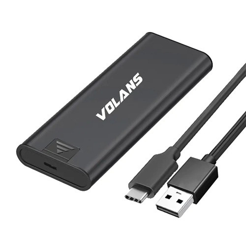 Volans VL-U3M2-S, Aluminum M.2 SATA SSD to USB-C External Enclosure