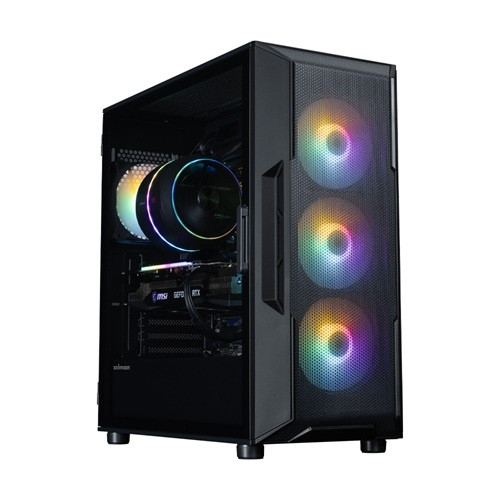 Zalman I3 NEO V2 BLACK, ATX Mid Tower PC Case, Tempered Glass, Drive Bays: 2xCombo (3.5" or 2.5", 1xToolless), 1xSSD (2.5“), Expansion Slots: 7, Fan: 120mm RGB, Motherboard Support: ATX / mATX / Mini-ITX, Black