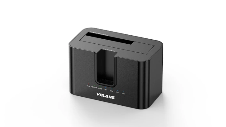 VOLANS VL-DS50 Dual Bay USB-C Aluminium Docking Station for 2.5″/3.5″ HDD + M.2 SSD with Clone 
