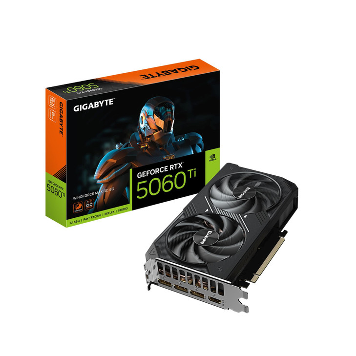 Gigabyte GV-N506TWF2OC-8GD, GeForce RTX 5060 Ti WINDFORCE OC 8G NVIDIA RTX 5060 TI/REV 1.0 PCI-E 5.0 x8/8 GB GDDR7/128 bit DP*3/HDMI, # Year