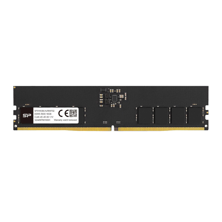Silicon Power SP016GBLVU560F02, UDIMM, DDR5 16GB(1x16GB), 5600Mhz, CL46, 1.1V, Limited Lifetime Warranty