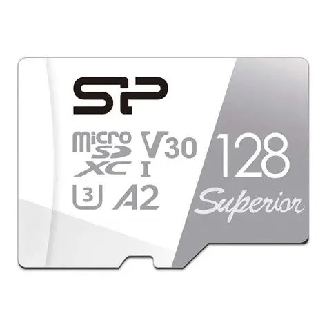 Silicon Power SP128GBSTXDA2V20SP, Superior A2 MicroSD Card, 128GB, UHS-I U3, Video Speed V30 4K Ultra HD Recording, Read Speed: Up to 100MB/s, Write Speed: Up to 80MB/s, read of 4,000 IOPS write of 2,000 IOPS, sustained sequential speeds